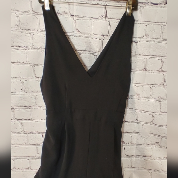 Frank & Oak Flowy Wide Leg Black V Neck Jumpsuit M - Picture 3 of 12